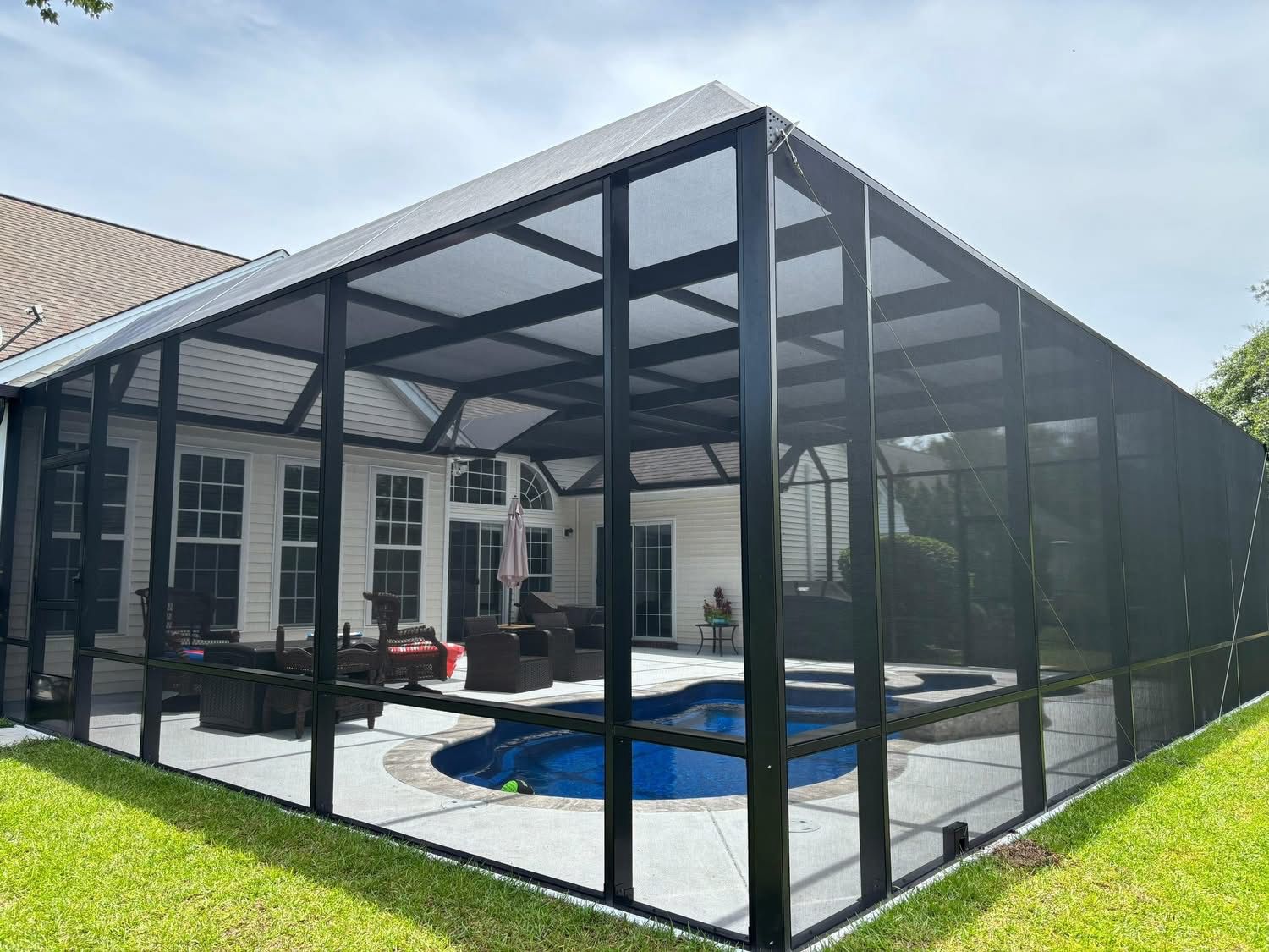 Completed porch enclosure walkway